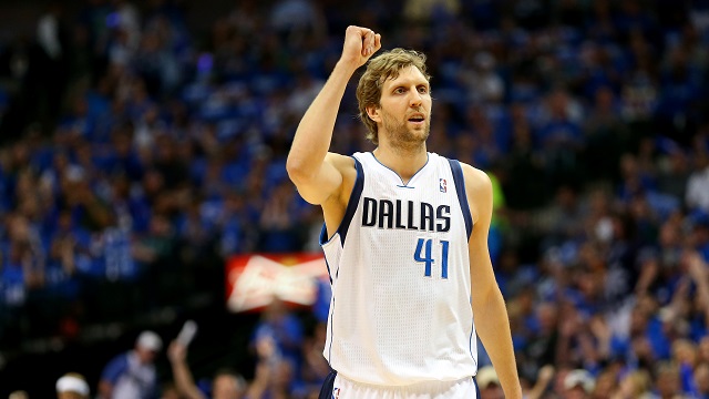 Dirk Nowitzki, image courtesy of Rant Sports at: http://www.rantsports.com/nba/files/2014/08/02.jpg