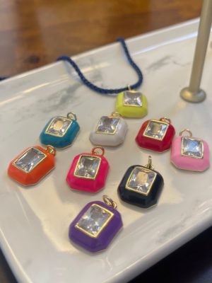 "The Lily" - Enamel & Gemstone Pendant